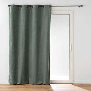 Khaki zamatový záves 140x260 cm Olympe – douceur d'intérieur vyobraziť