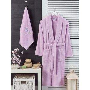 Svetloružový bavlnený župan a uterák v súprave veľkosť S/M – Mila Home vyobraziť