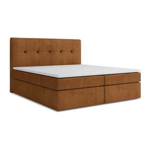 Terakotová boxspring posteľ s úložným priestorom 140x200 cm Palta – Makamii vyobraziť