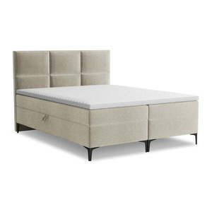 Taupe boxspring posteľ s úložným priestorom 180x200 cm Pakalana – Makamii vyobraziť