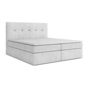 Boxspring posteľ s úložným priestorom 160x200 cm v striebornej farbe Palta – Makamii vyobraziť