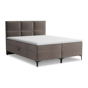 Hnedá boxspring posteľ s úložným priestorom 180x200 cm Pakalana – Makamii vyobraziť