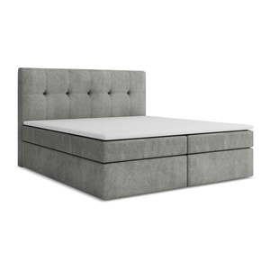 Sivá boxspring posteľ s úložným priestorom 140x200 cm Palta – Makamii vyobraziť