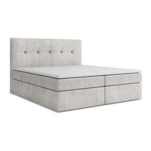 Boxspring posteľ s úložným priestorom 140x200 cm v striebornej farbe Palta – Makamii vyobraziť
