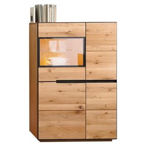 Linea Natura VYSOKÁ KOMODA, divoký dub, antracitová, farba duba, 89/136/38 cm vyobraziť