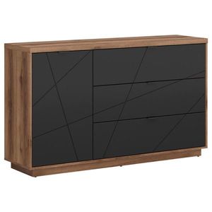 XXXL ŠIROKÁ KOMODA, čierna, farba duba, 156/93/42, 5 cm vyobraziť