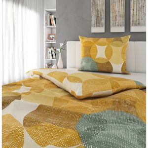 Novel POSTEĽNÁ BIELIZEŇ, flanel, žltá, 140/200 cm vyobraziť
