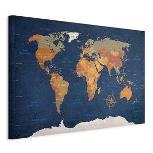 artgeist OBRAZ NA PLÁTNE, mapa sveta, 90/60/1, 2 cm vyobraziť