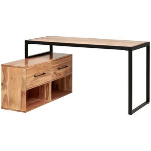 Livetastic PÍSACÍ STÔL S ÚLOŽ. PRIESTORO, čierna, farba akácie, 145/115/76 cm vyobraziť