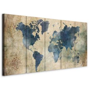 artgeist OBRAZ NA PLÁTNE, mapa sveta, 100/40/1.2 cm vyobraziť