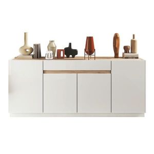 Carryhome ŠIROKÁ KOMODA, farba duba, biela s vysokým leskom, 205/87/40 cm vyobraziť