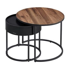 MID.YOU KONFERENČNÝ STOLÍK, čierna, farba vlašského orecha, kov, kompozitné drevo, 60/60/45 cm vyobraziť