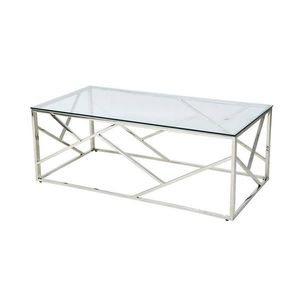 Livetastic KONFERENČNÝ STOLÍK, číra, strieborná, kov, sklo, 120/60/45 cm vyobraziť