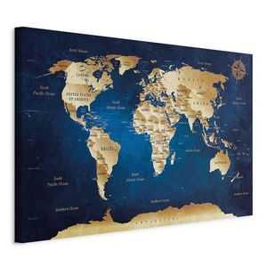 artgeist OBRAZ NA PLÁTNE, mapa sveta, 120/80/1, 2 cm vyobraziť