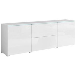 P & B NÍZKA KOMODA, biela, biela s vysokým leskom, 180/61, 8/34, 5 cm vyobraziť