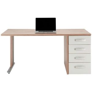 Premium Living PÍSACÍ STÔL, biela, biela s vysokým leskom, trámový dub, 160/72, 8/80 cm vyobraziť