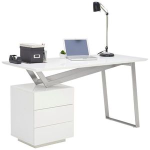 Novel PÍSACÍ STÔL, biela, farba ušľachtilej ocele, biela s vysokým leskom, 140/60/76 cm vyobraziť