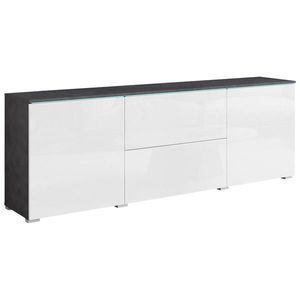 P & B NÍZKA KOMODA, antracitová, biela s vysokým leskom, 180/61, 8/34, 5 cm vyobraziť