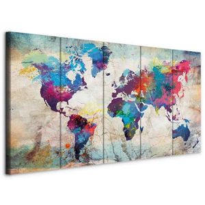 artgeist OBRAZ NA PLÁTNE, mapa sveta, 200/80/1, 2 cm vyobraziť