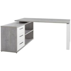 Carryhome ROHOVÝ PÍSACÍ STÔL, sivá, biela s vysokým leskom, 140/170/75 cm vyobraziť