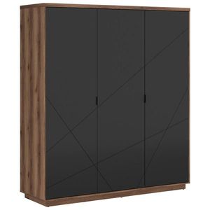 Hom`in SKRIŇA S OTOČNÝMI DVERAMI, čierna, tmavý dub, 180/200, 5/56, 5 cm vyobraziť