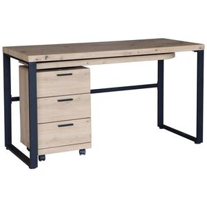 Venda PÍSACÍ STÔL, čierna, farba duba, 140/60/76 cm vyobraziť