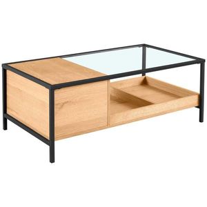Waldwelt KONFERENČNÝ STOLÍK, číra, prírodná farba, čierna, drevo, kov, sklo, kompozitné drevo, 110/60/40 cm vyobraziť