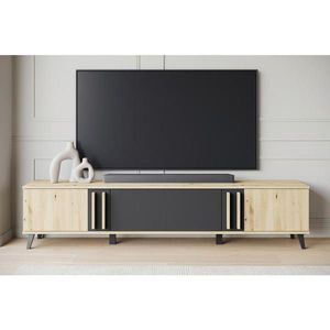 XXXL NÍZKA KOMODA, čierna, dub artisan, 180/40/33 cm vyobraziť