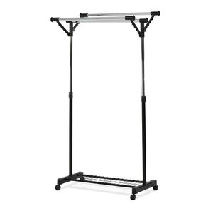 AUTRONIC 84521 BK Stojan na šaty s výklopnými rameny, černá barva, kov / plast, chrom vyobraziť