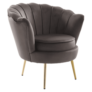 KONDELA Kreslo v štýle Art-deco, sivohnedá Velvet látka/gold chróm zlatý, NOBLEO vyobraziť