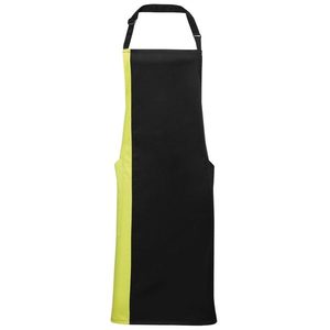 Premier Workwear Dvojfarebná kuchárska zástera s náprsenkou - Čierna / limetková vyobraziť