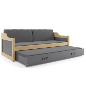 BMS Detská posteľ s prístelkou DAWID 2 | borovica 90 x 200 cm Farba: Sivá vyobraziť
