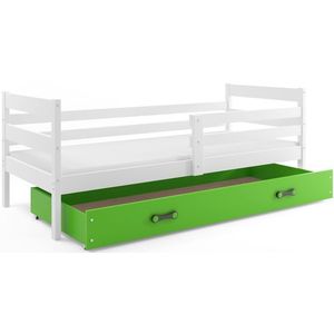 BMS Detská jednolôžková posteľ ERYK s úložným priestorom | biela 80 x 190 cm Farba: biela / zelená, Rozmer.: 190 x 80 cm vyobraziť