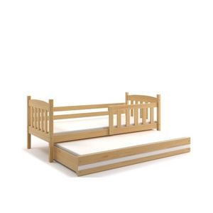 BMS Detská posteľ KUBUŠ 2 s prístelkou | borovica 80 x 190 cm Farba: Borovica / biela, Rozmer.: 190 x 80 cm vyobraziť