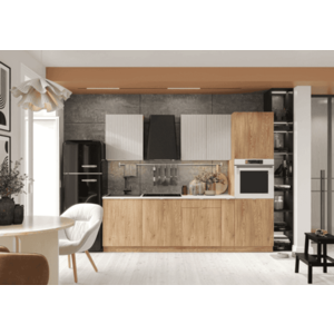 Artstolk Kuchynská linka SOFIA B | dub cremona/béžová 260 cm Prevedenie: s pracovnou doskou vyobraziť
