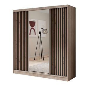 ArtAdrk Šatníková skriňa IDA | dub sonoma / čierna 200 cm vyobraziť