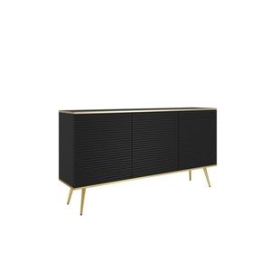 ArtPS Komoda BIJOU K-160 MDF | čierna / zlaté nohy vyobraziť
