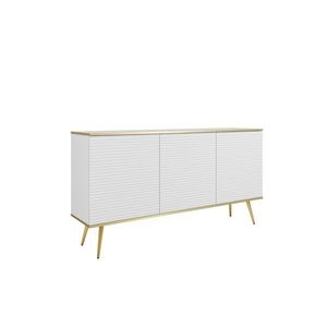 ArtPS Komoda BIJOU K-160 MDF | biela / zlaté nohy vyobraziť