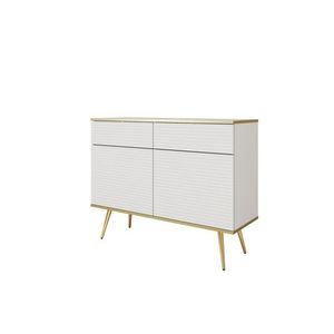 ArtPS Komoda BIJOU KSZ-107 MDF | biela / zlaté nohy vyobraziť