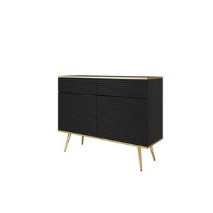 ArtPS Komoda BIJOU KSZ-107 MDF | čierna / zlaté nohy vyobraziť