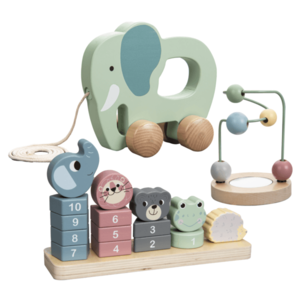 Montessori set 3 drevených hračiek, mix farieb, ENAN vyobraziť