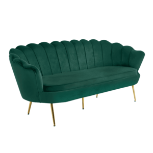 Luxusná pohovka, 3-sed, smaragdová Velvet látka/chróm zlatý, štýl Art-deco, NOBLIN vyobraziť