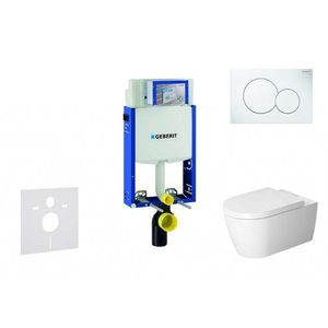 GEBERIT - Kombifix Modul na závesné WC s tlačidlom Sigma01, alpská biela + Duravit ME by Starck - WC a doska, Rimless, SoftClose 110.302.00.5 NM1 vyobraziť