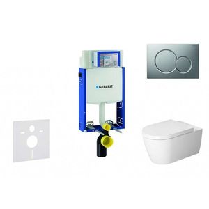 GEBERIT - Kombifix Modul na závesné WC s tlačidlom Sigma01, matný chróm + Duravit ME by Starck - WC a doska, Rimless, SoftClose 110.302.00.5 NM3 vyobraziť