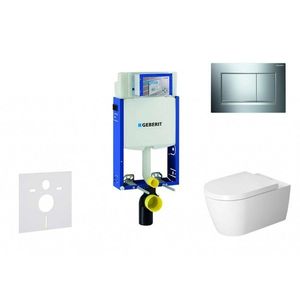 GEBERIT - Kombifix Modul na závesné WC s tlačidlom Sigma30, lesklý chróm/chróm mat + Duravit ME by Starck - WC a doska, Rimless, SoftClose 110.302.00.5 NM6 vyobraziť