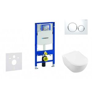 GEBERIT - Duofix Modul na závesné WC s tlačidlom Sigma20, biela/lesklý chróm + Villeroy Boch - WC a doska, DirectFlush, SoftClose, CeramicPlus 111.300.00.5 NI4 vyobraziť