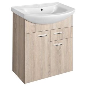 AQUALINE - ZOJA umývadlová skrinka 61, 5x74x32cm, 2x dvierka, 1x zásuvka, dub platin 51165 vyobraziť