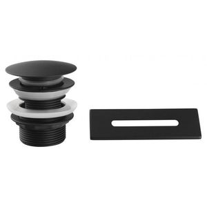 AQUALINE - SET krytka prepadu, vaňová výpusť 6/4", click-clack, čierna mat TF9005B vyobraziť
