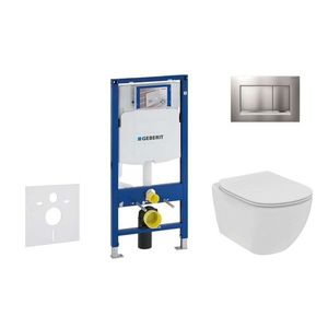 GEBERIT - Duofix Set predstenovej inštalácie, klozetu a dosky Ideal Standard Tesi, tlačidla Sigma30, Rimless, SoftClose, matný chróm/chróm 111.300.00.5 NE7 vyobraziť