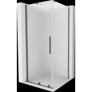 MEXEN/S - Velár sprchovací kút, posuvné dvere 90 x 90, dekor, grafit kartáčovaná 871-090-090-31-66 vyobraziť